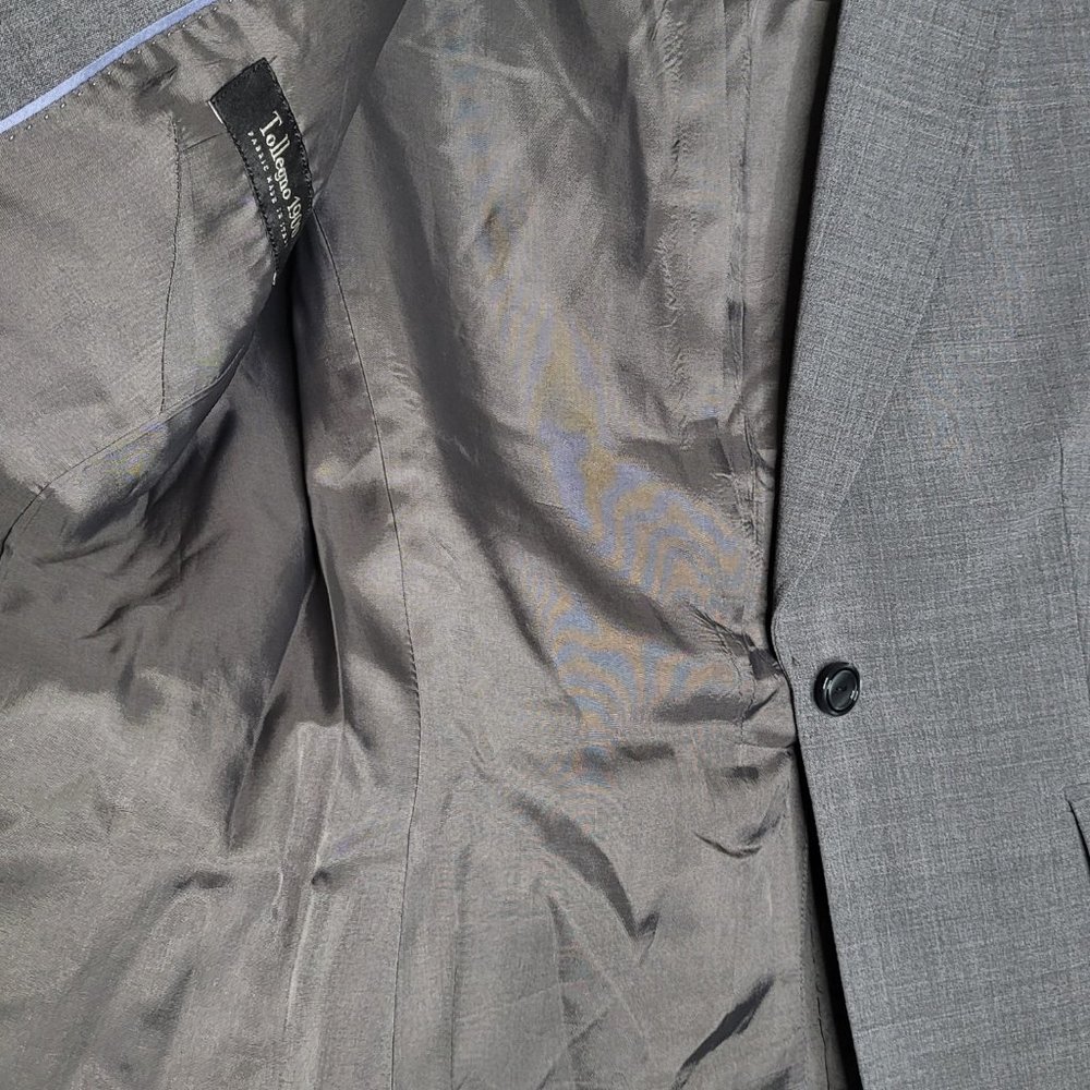346 Brooks Brothers Gray Blazer One Button Shoulder Pads Faux Pockets Size 10 - Picture 4 of 7